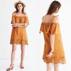 Madewell Eyelet Cold Shoulder Dress Size Small